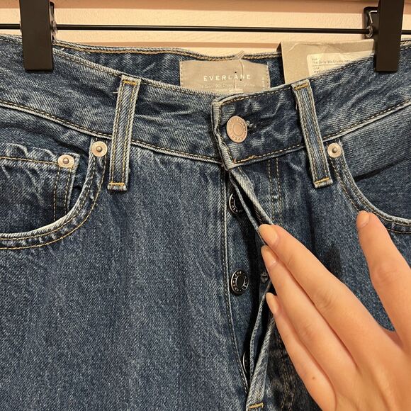 NWT Everlane The '90s Curvy Cheeky Straight Jean Medium Blue Size 28 - Picture 12 of 12